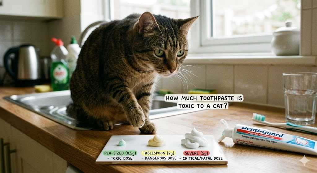 how much toothpaste is toxic to a cat